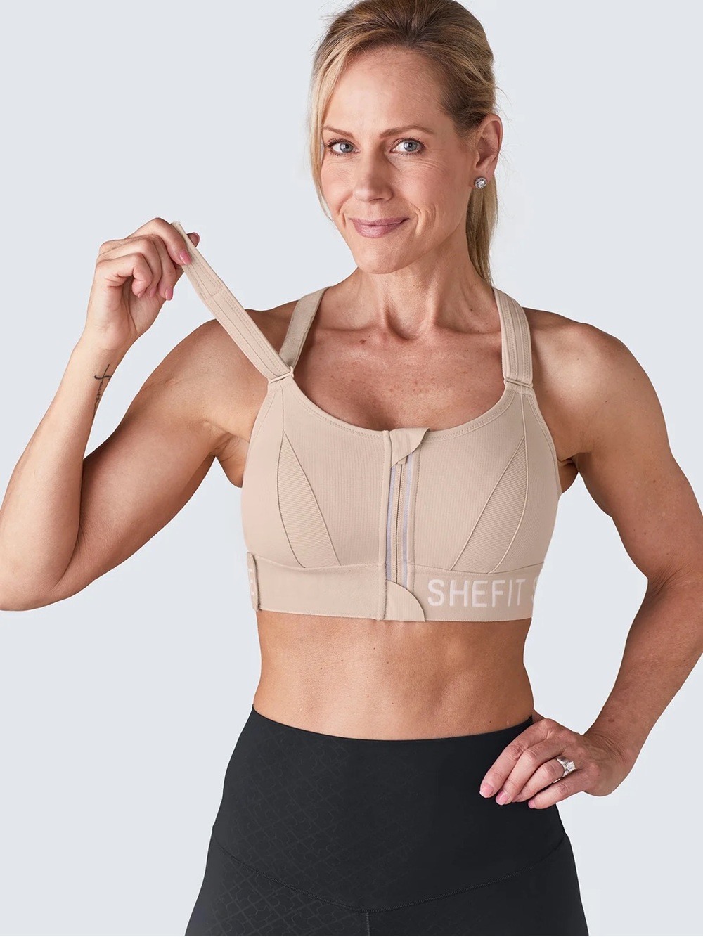 SHEFIT FLEX Sports Bra Sandstorm Size 3 Luxe Supportive Activewear Medium Impact